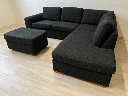 Divansoffa med fotpall